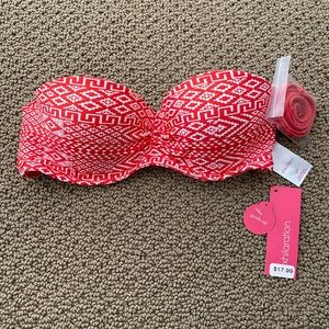 NWT Xhilaration Red Target Bikini Swimsuit Top